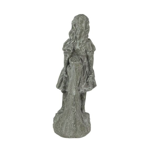 Alice in Wonderland Light Gray Finish Solid Cement Statue 19.5 Inches High - Picture 3 of 5